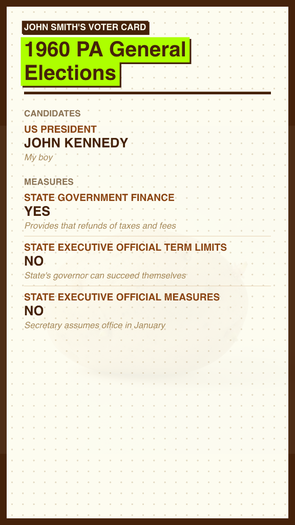A completed example of a PotatoVotes ballot receipt